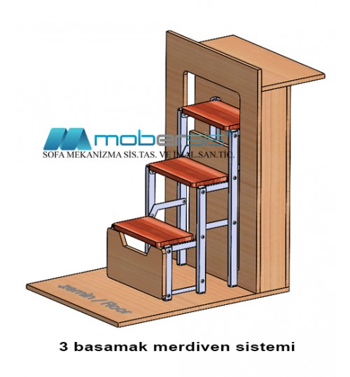 Karavan iç merdiven 3 basamak